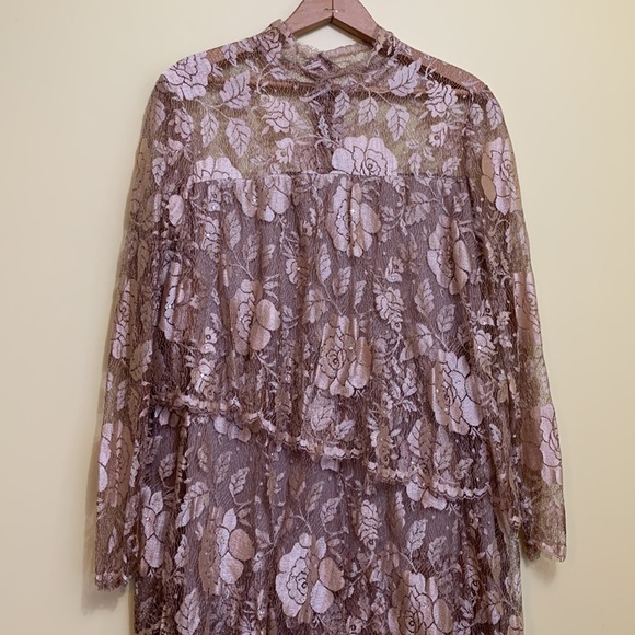 Rina DiMontella | Vintage Sequin French Lace 1920s Style Lace Tiered Dress 14 - Picture 3 of 17